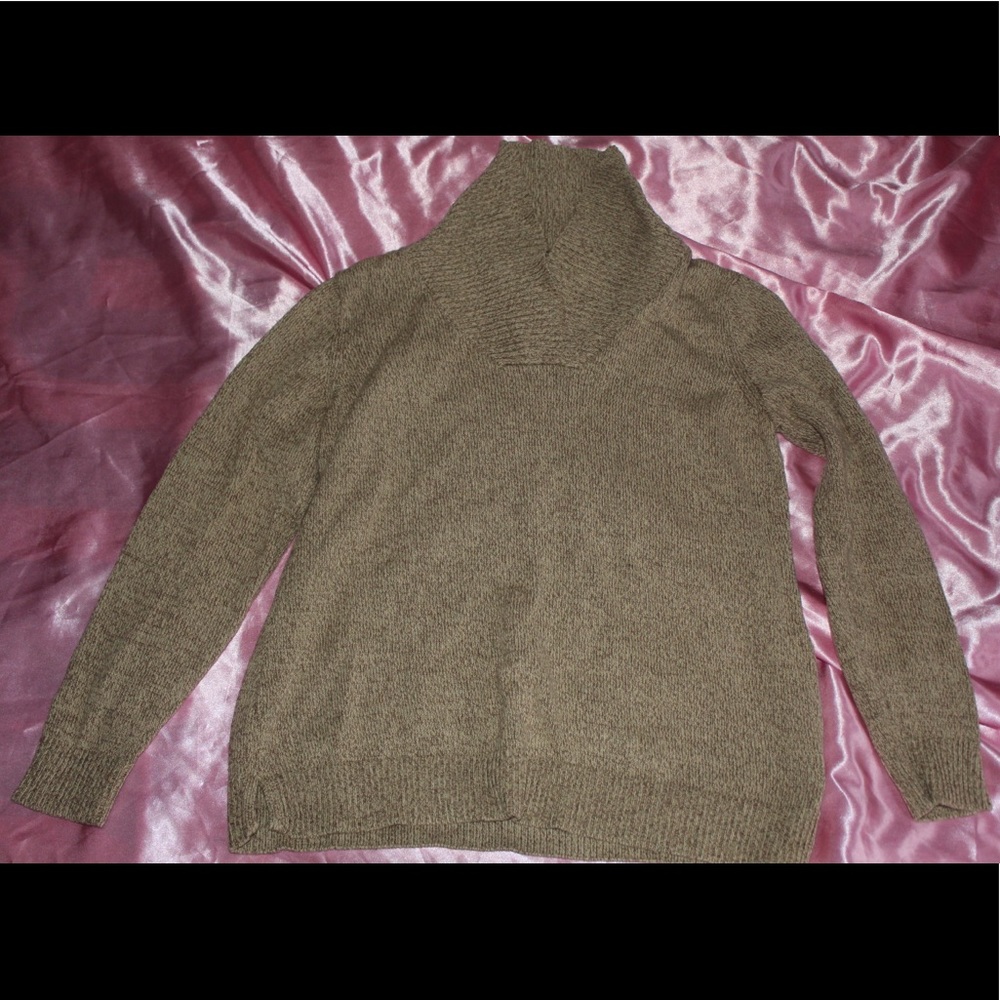 Tan Knit V-Neck Sweater